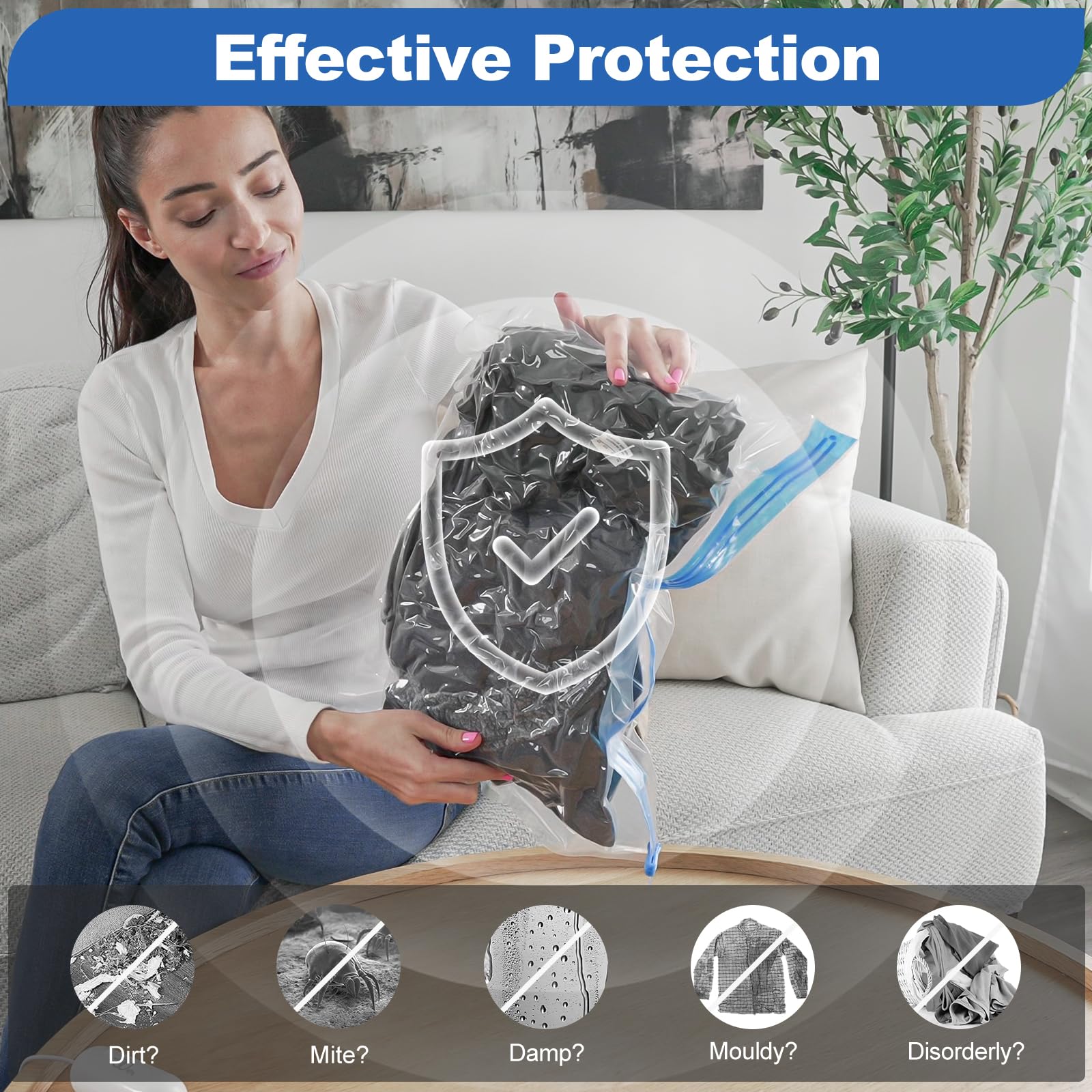 VMstr Travel Vacuum Storage Bags with Electric Pump - 8 Pack Space Saver Bags for Clothes & Bedding | USB Powered Portable Compression Bags for Travel, Moving & Seasonal Storage