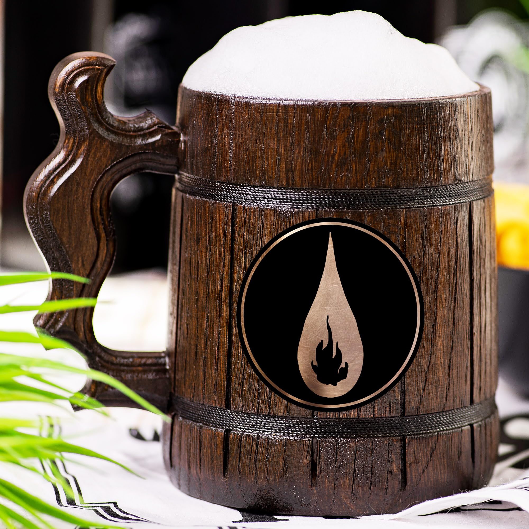 Custom DnD Sorcerer Beer Mug - Personalized Dungeons and Dragons Wooden Tankard & Stein - Unique Gamer Gift for Men, Dad, Father - Perfect for Anniversary, Birthday & Wedding - Great for Game Nights, Fantasy Parties & Collectors