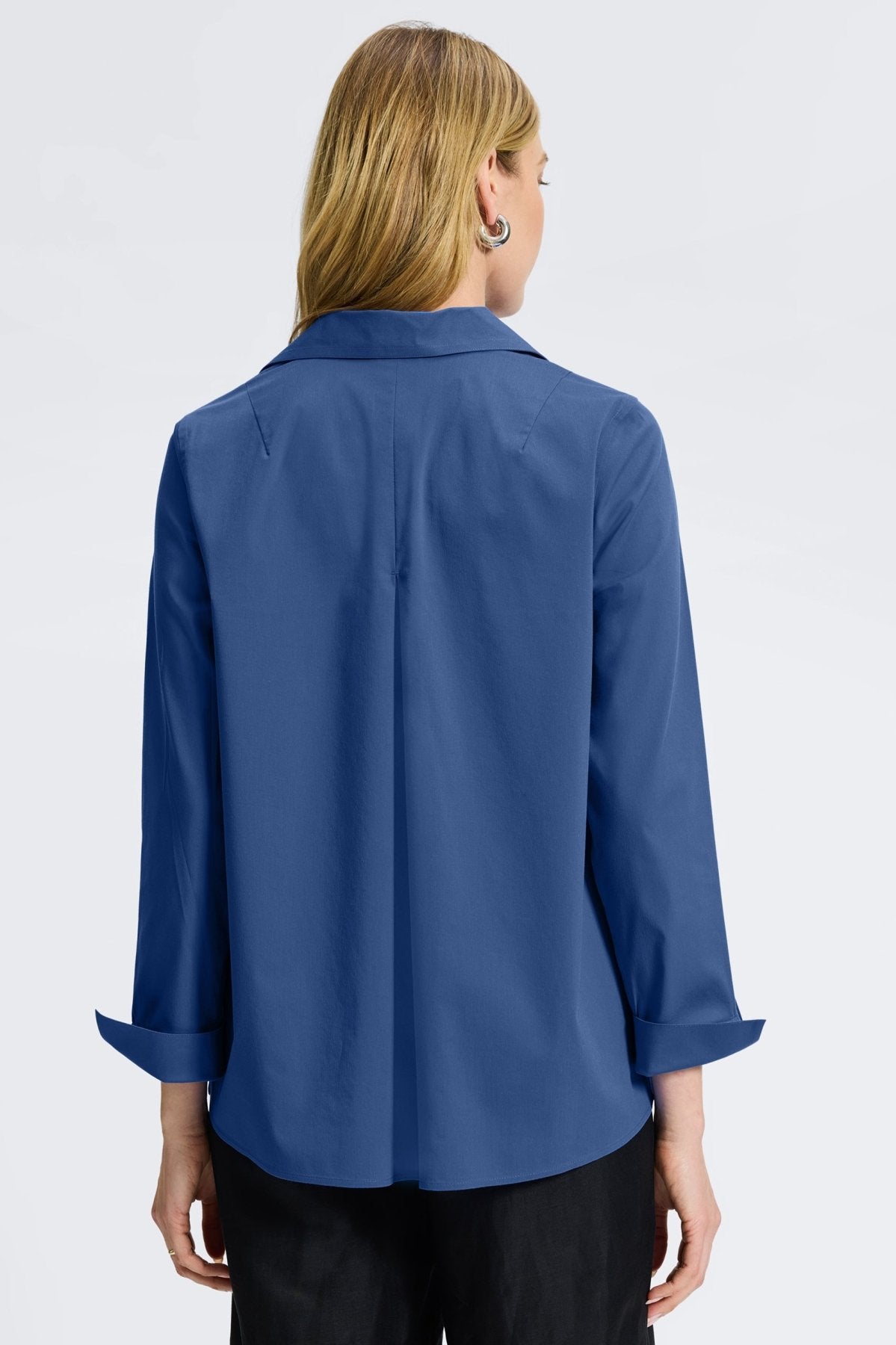 Agnes Wrinkle-Free Stretch Long Sleeve Popover Shirt for Women | Comfortable No-Iron Blouse for Office, Travel & Casual Wear