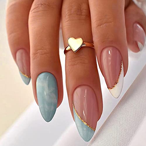 White & Sky Blue
