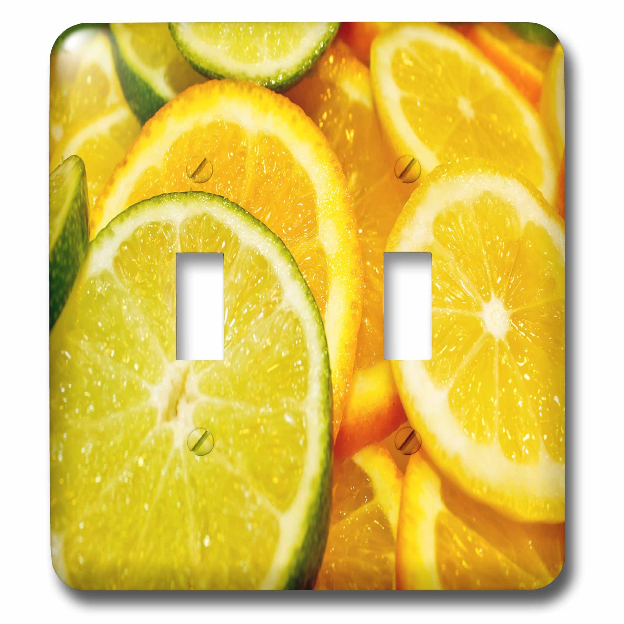 3D Rose Lemon and Lime Slices Double Toggle Switch - Photographic Print for Home Decor, Kitchen, Office & DIY Projects - Perfect for Wall Art, Gifts & Creative Spaces