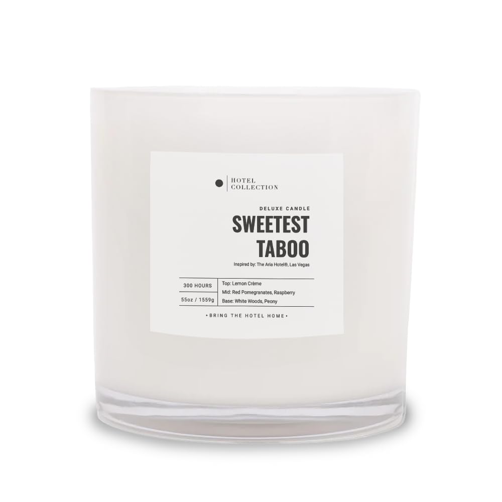 Aroma360 Hotel Collection Sweetest Taboo Deluxe Scented Candle - 55oz Luxury Citrus, Berry & Peony Scented Candle with 300-Hour Burn Time | Perfect for Home Spa, Romantic Dinners & Hotel-Style Ambiance