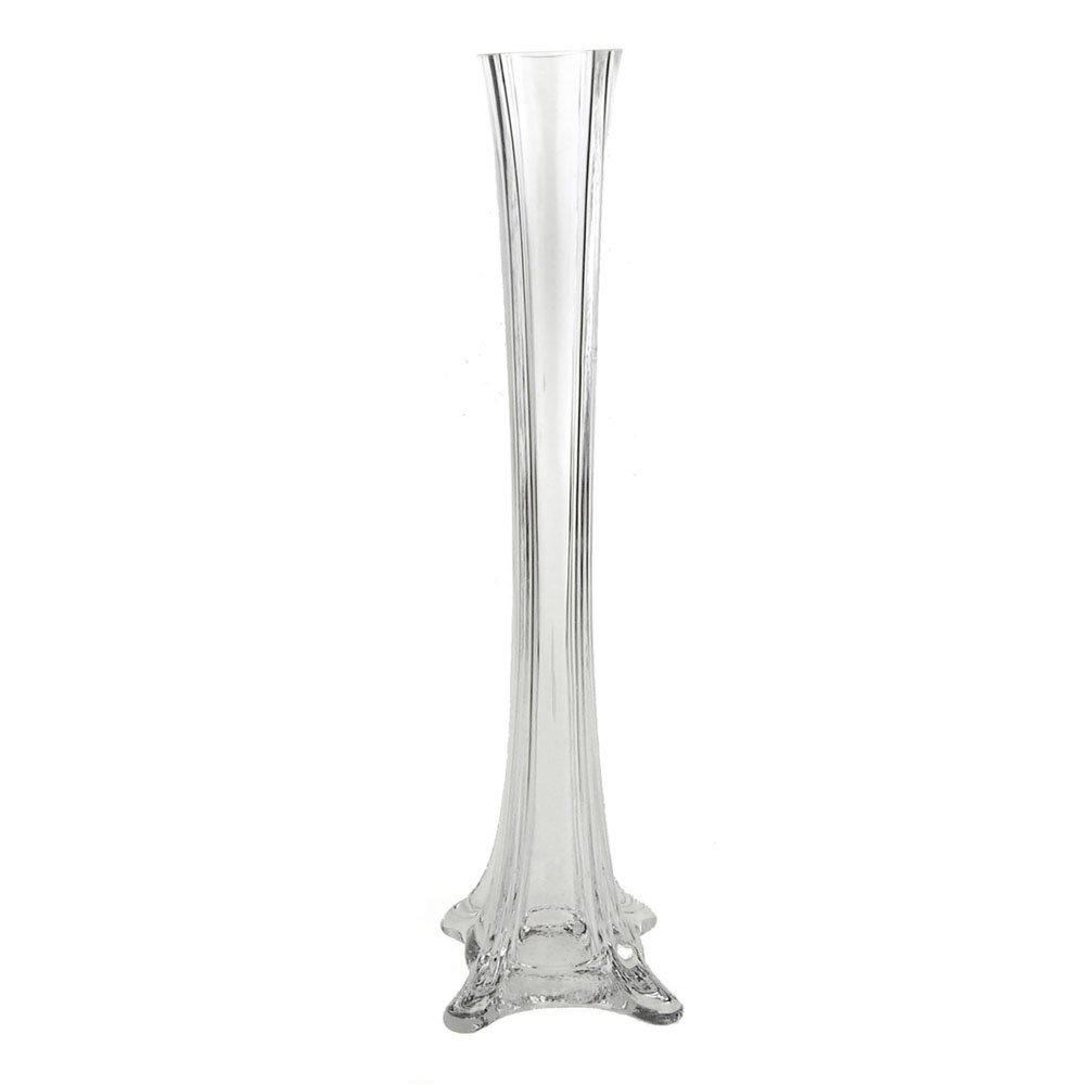 8-Inch Clear Party Spin Tall Glass Eiffel Tower Vases - Elegant Centerpiece for Weddings, Events & Home Decor