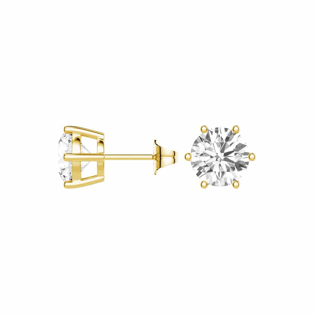 4 Carat (4ctw) Round Moissanite Stud Earrings - 6 Prong White Gold Setting for Women | Perfect for Weddings, Anniversaries & Special Occasions