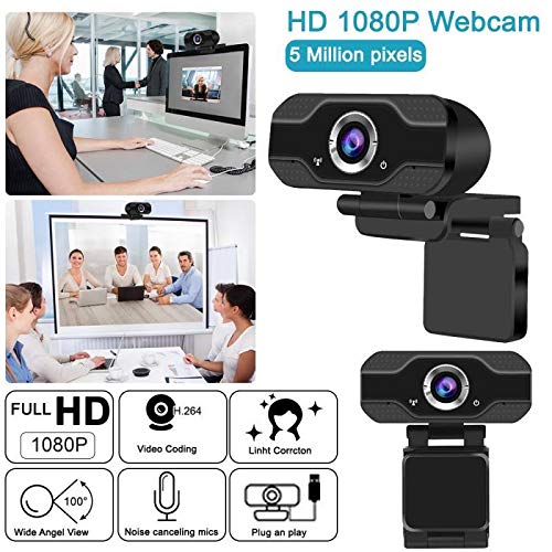 1080P HD Autofocus Webcam with Built-in Microphone - USB Computer Web Camera for Online Classes, Video Conferencing, Live Streaming & Zoom Meetings (Perfect for Remote Work, Distance Learning & Virtual Events)