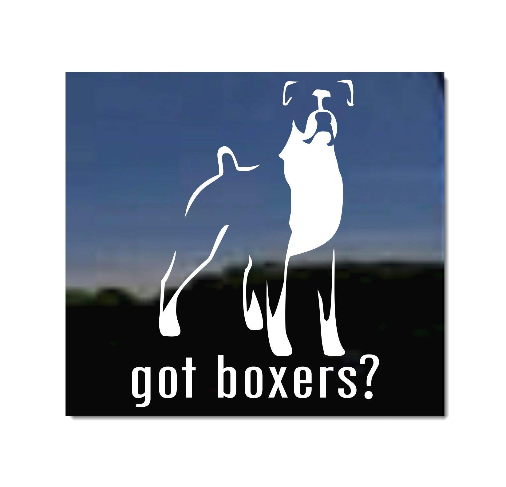 NickerStickers® Vinyl Dog Window Decal Sticker - Funny 'Got Boxers?' Design for Car & Home Decor - Perfect for Pet Lovers & Boxer Dog Owners