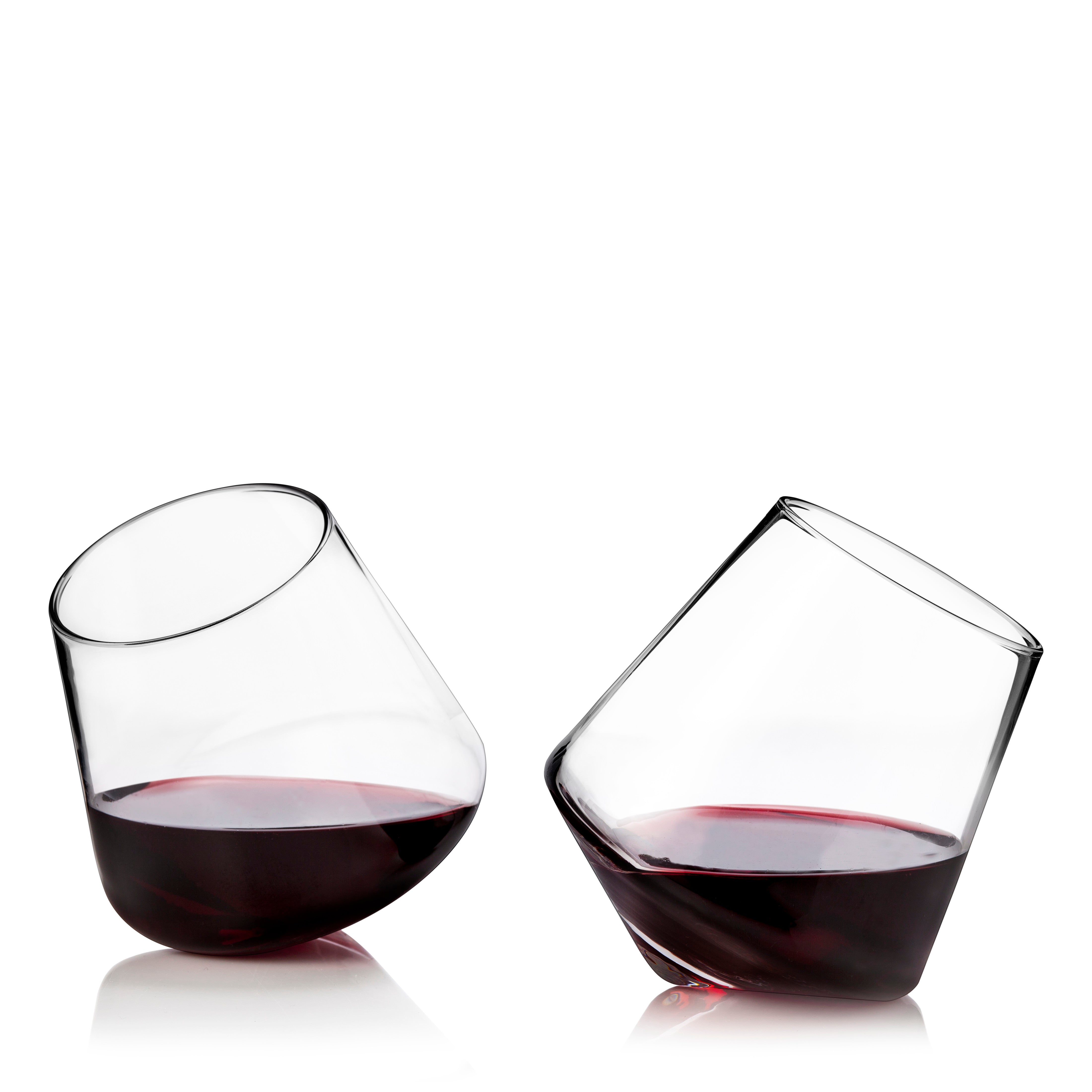 Premium Rolling Crystal Wine Glasses Set of 2 - Elegant Stemware for Red & White Wine - Perfect for Dinner Parties, Weddings & Romantic Evenings