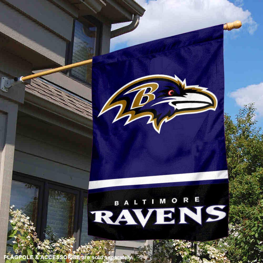 WinCraft Baltimore Ravens Two-Sided House Flag - Durable NFL Team Banner for Outdoor Decor, Game Day Parties & Fan Showcase