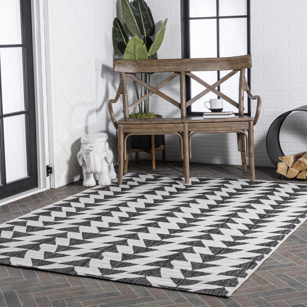 Modern Tribal Geometric Area Rug - Indoor/Outdoor Bohemian Style Rug for Living Room, Bedroom, Patio - Non-Slip Soft Woven Floor Mat for Home Decor
