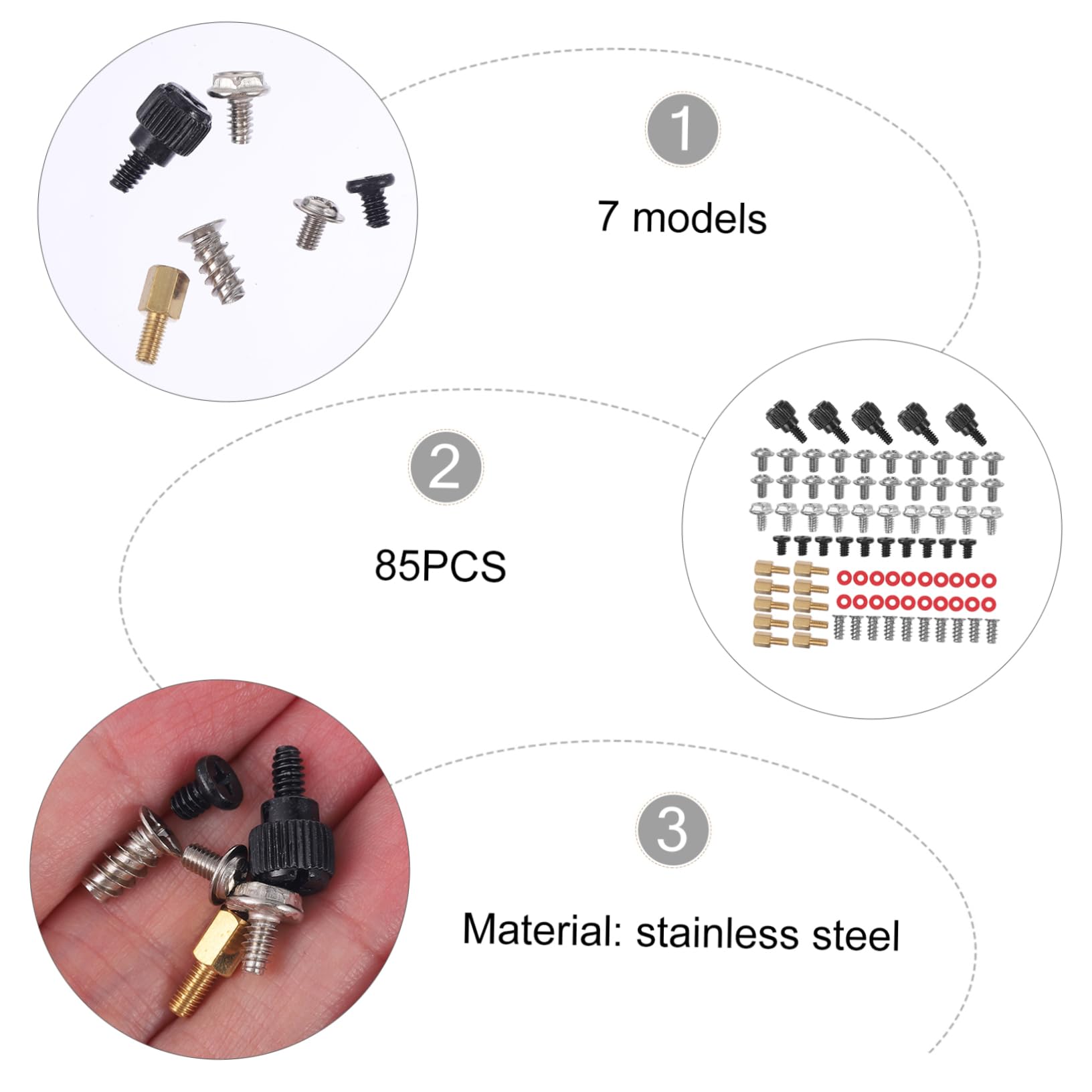 TOKIDNY Computer Case Screws Set - Countersunk Head Steel Screws for PC Case Assembly | Essential Computer Hardware Supplies for DIY PC Builds & Upgrades