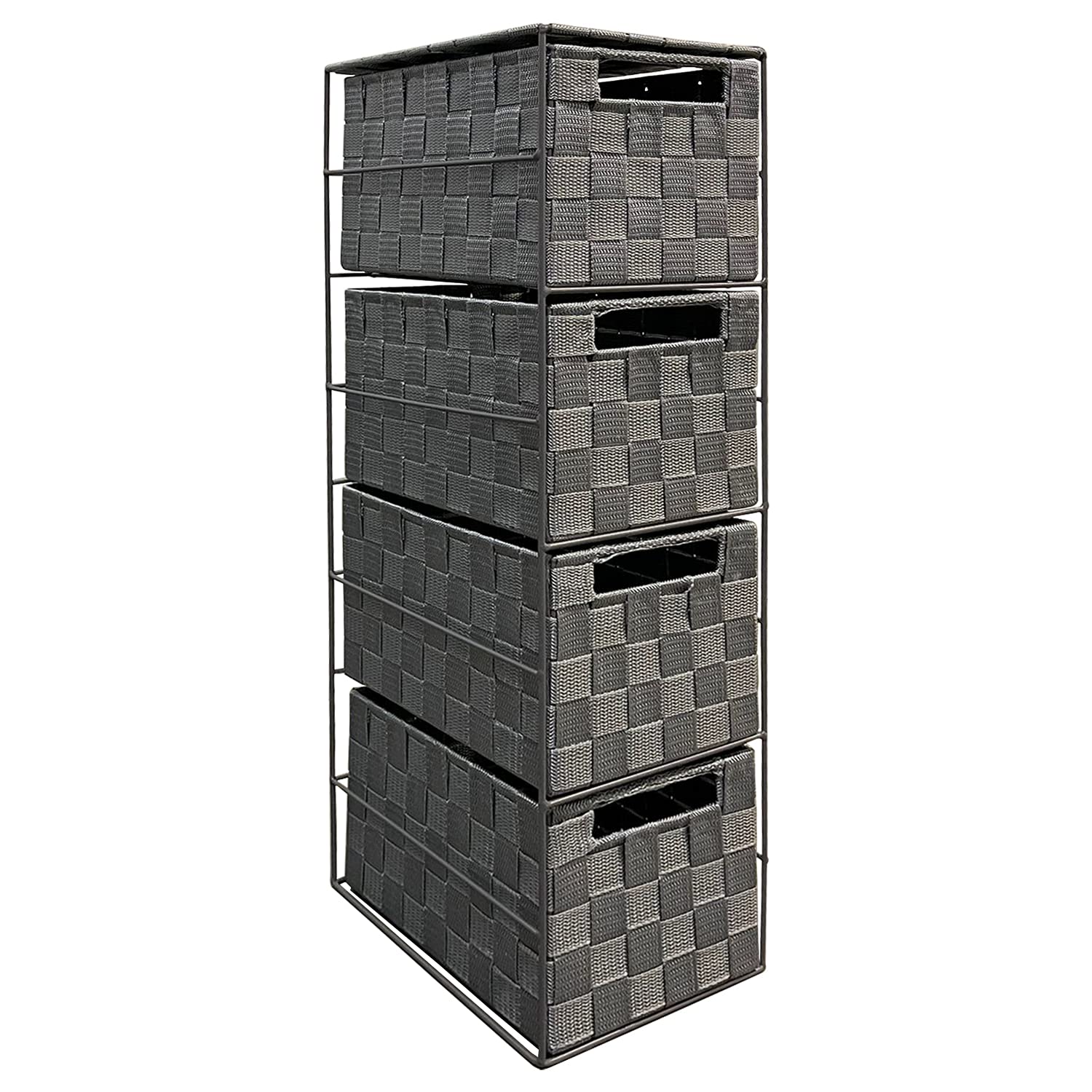 Arpan Grey 4-Drawer Storage Cabinet - Organizer for Home Office, Bedroom, Kitchen & Bathroom | Space-Saving Furniture for Small Spaces & Clutter Control