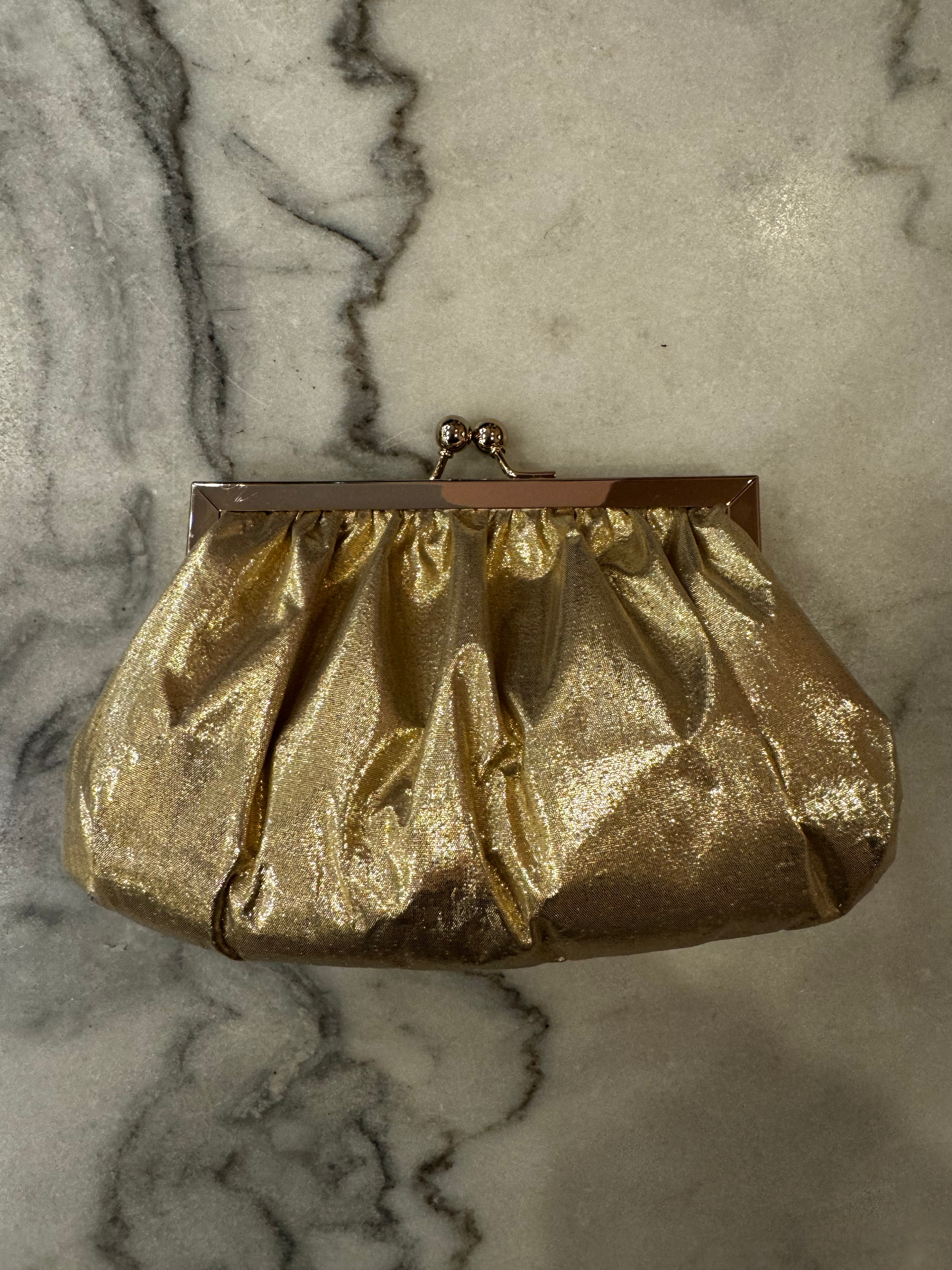2405 Gold Clutch Purse for Women - Elegant Evening Bag with Chain Strap - Perfect for Parties, Weddings & Special Occasions