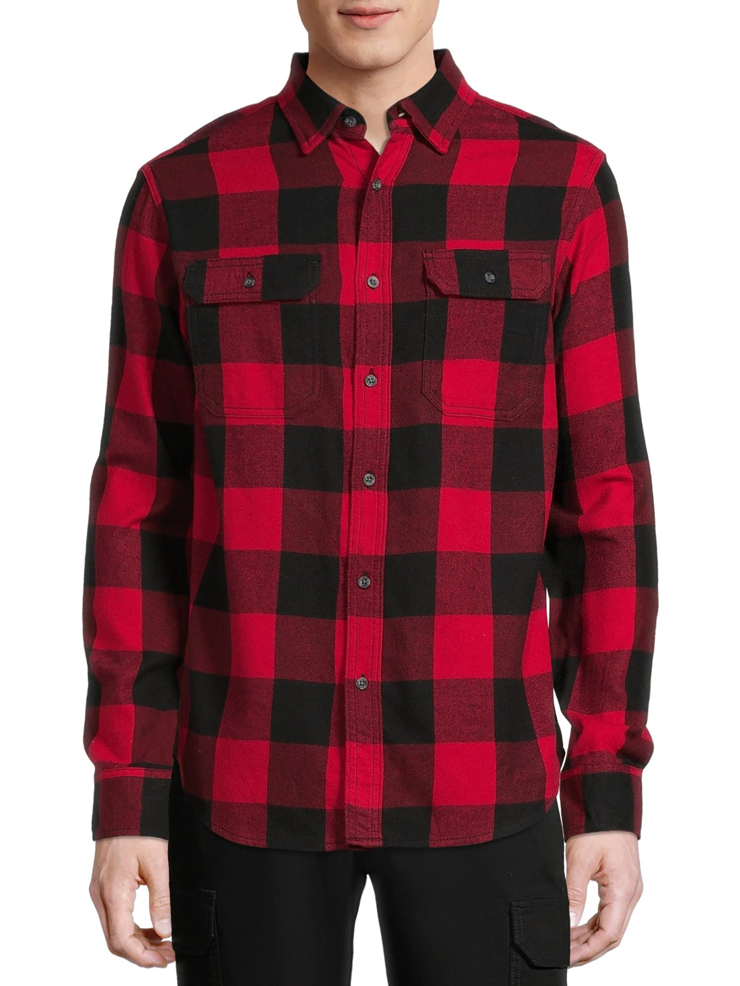 George Clothing Men's Super Soft Flannel Shirt - Comfortable Casual & Outdoor Wear for Fall & Winter
