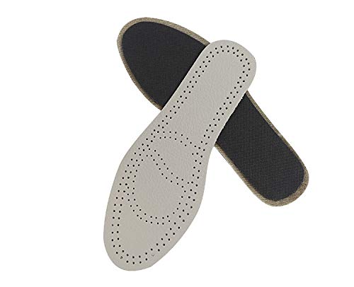 Breathable Leather Insoles for Men & Women - Shock Absorbing Comfort Inserts (US Women 7-8/25.5cm) - Perfect for Running, Walking & All-Day Comfort