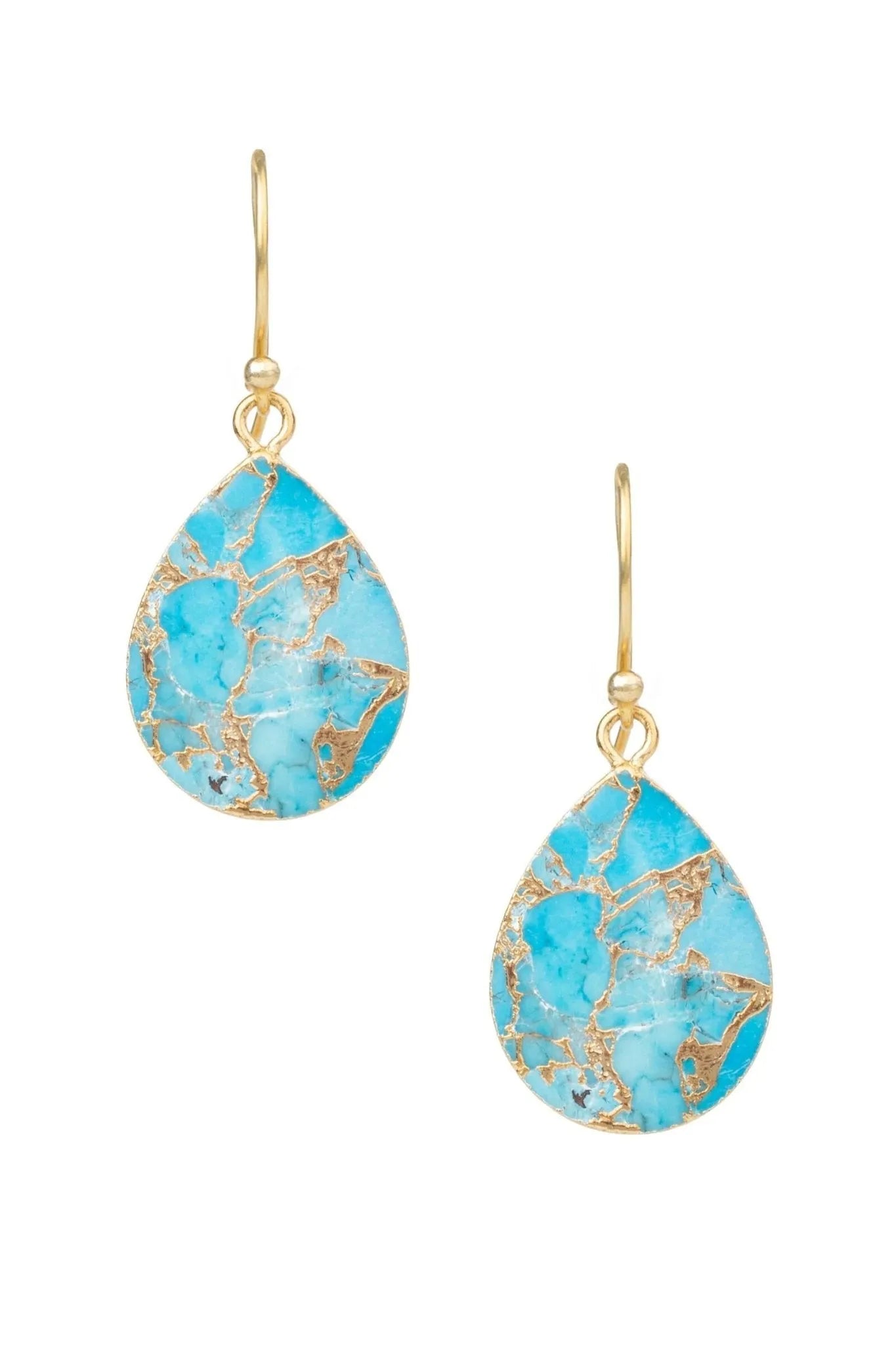 Natural Gemstone Drop Mojave Earrings for Women - Handmade Boho Dangle Earrings for Casual & Party Wear - Perfect Gift for Her