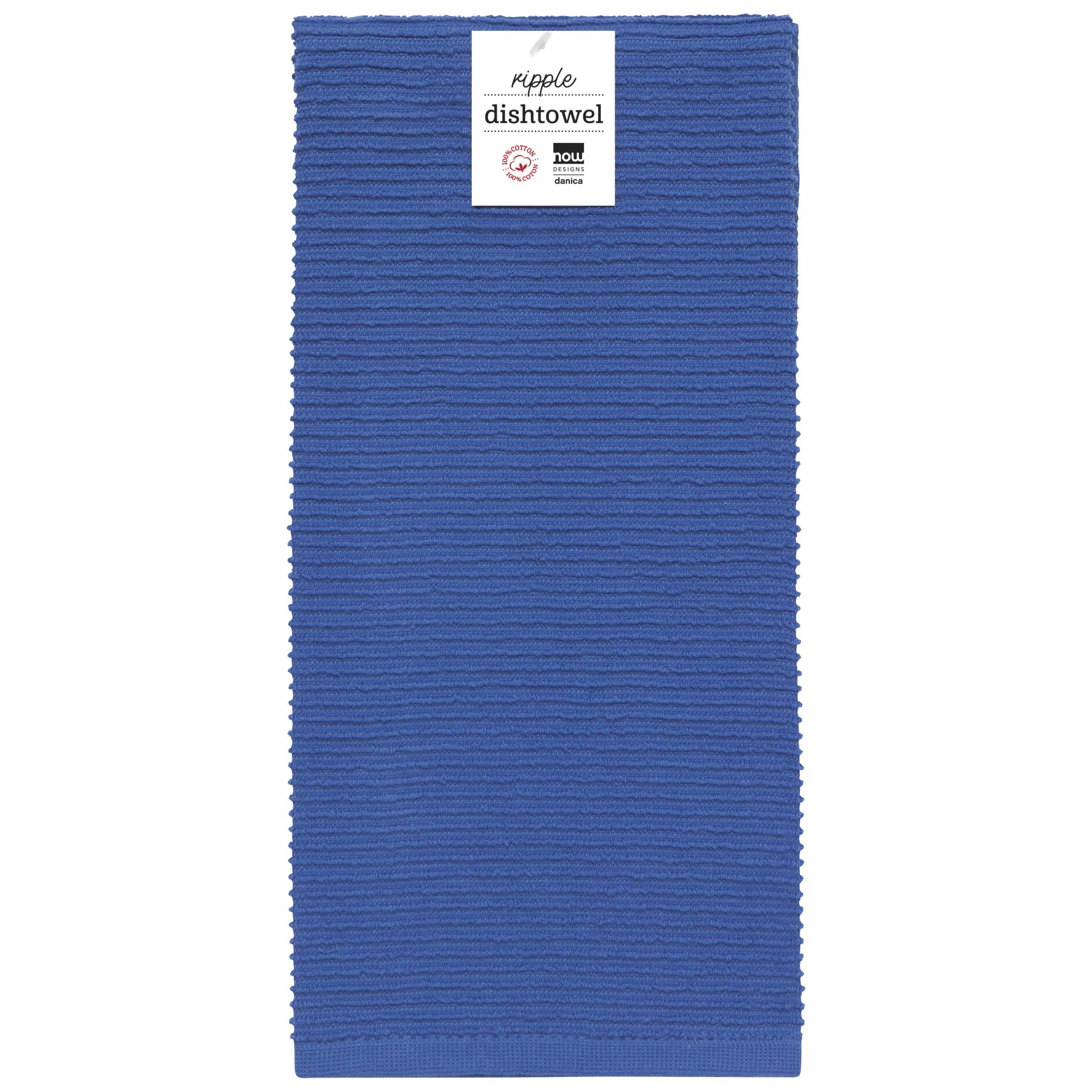 Premium Danica Ripple Terry Cotton Dish Towel - Super Absorbent & Quick Drying - Royal Blue - Perfect for Kitchen, Dish Drying & Hand Towel Use