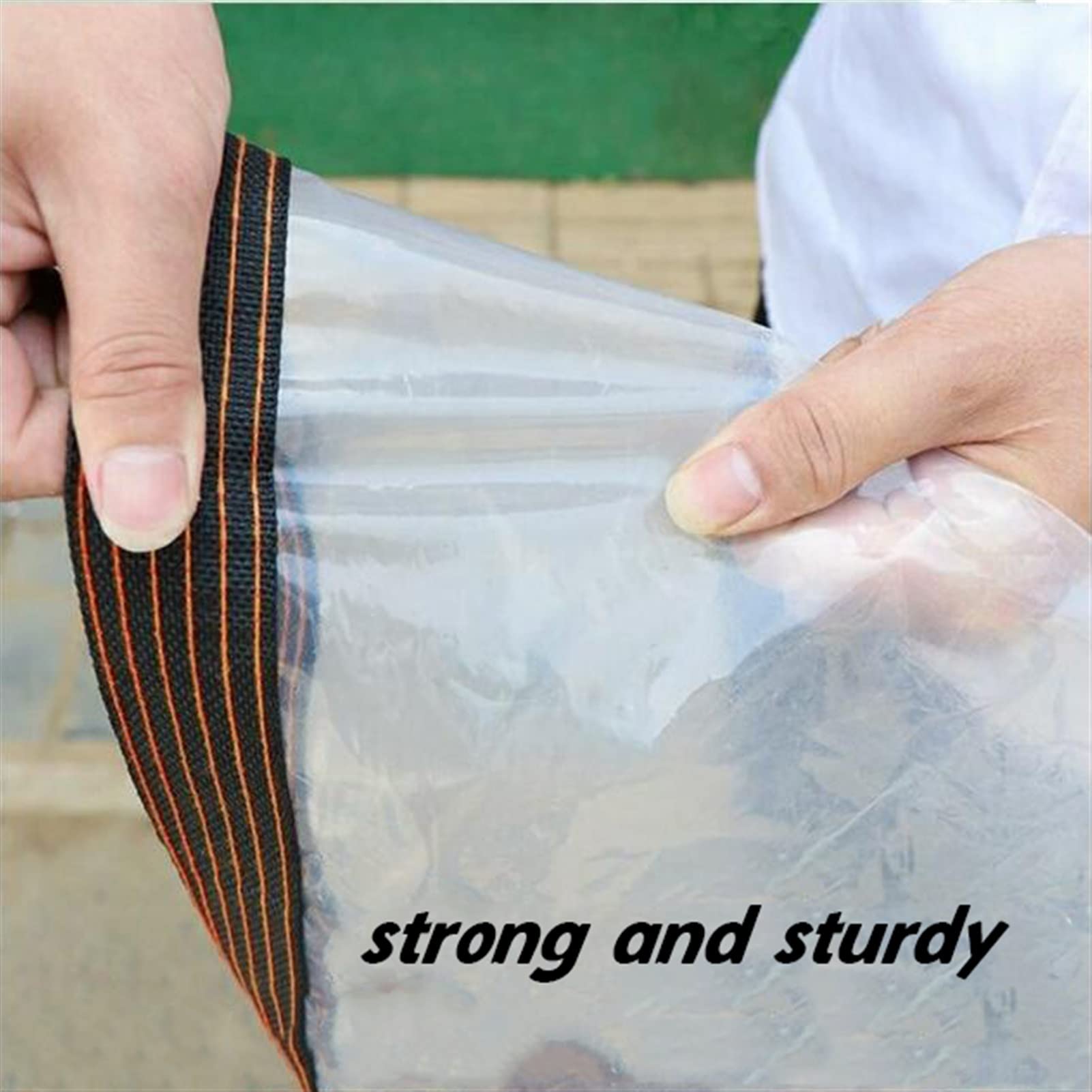 Waterproof Clear Tarps with Grommets - 6x6m/19x19ft Heavy Duty Plastic Tarpaulin for Outdoor Patio, Porch Enclosure, Greenhouse & Canopy Cover - Perfect for Weather Protection, Camping & DIY Projects