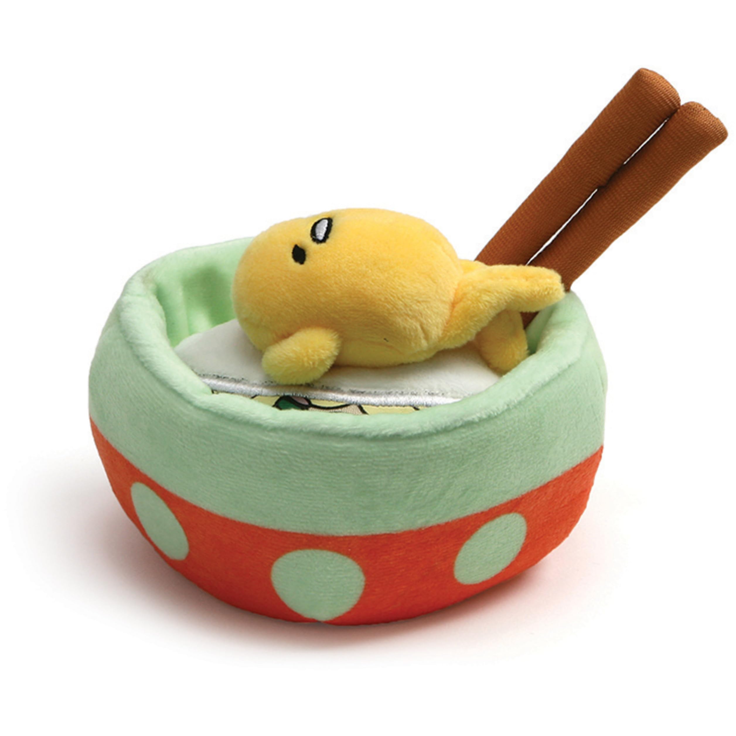 GUND Sanrio Gudetama the Lazy Egg Plush Toy with Noodles - 4.5 Inch Soft Stuffed Animal for Kids & Adults - Perfect for Cuddling, Gifts, and Anime Decor