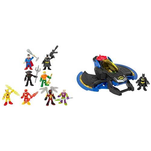Fisher-Price Imaginext DC Super Friends Batwing & Super-Hero Showdown Figure Set - Amazon Exclusive | Interactive Superhero Toy for Kids Ages 3-8 | Batman Action Figure Playset for Imaginative Play & Superhero Battles