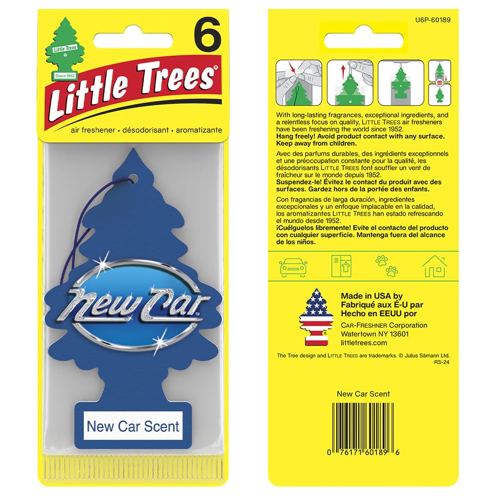 Little Trees Air Fresheners - 24 Pack Hanging Car Air Fresheners with Long Lasting New Car Scent | Perfect for Vehicles, Home, Office & Small Spaces | Eliminates Odors & Freshens Air