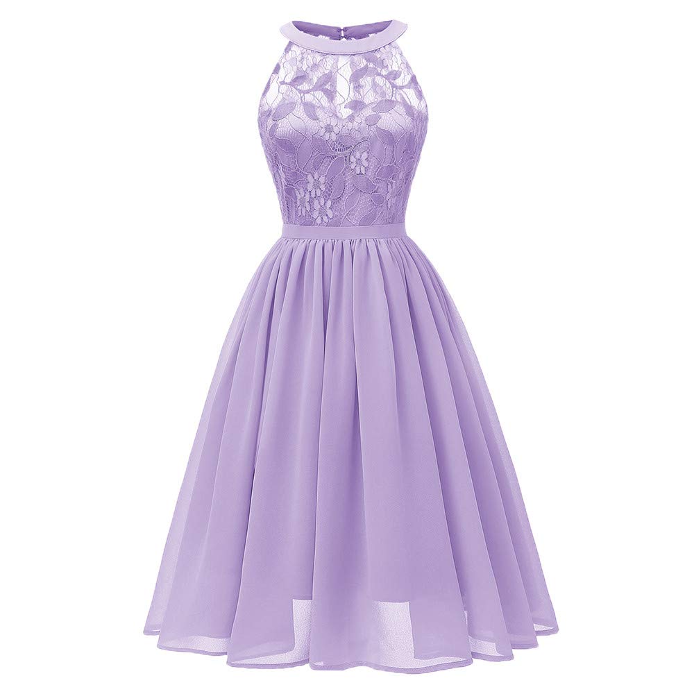 Limsea Women's Party Cocktail Dress - Elegant Lace A-Line Swing Dress with V-Neckline for Evening Events, Weddings & Special Occasions