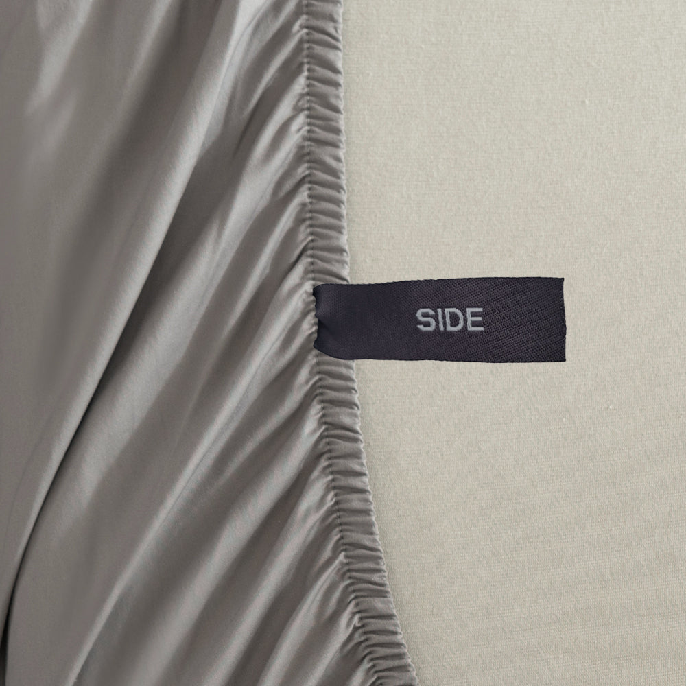 Casey Cotton 400 Thread Count Fitted Sheet & Pillowcase Set - Pewter Gray | King Single Bed (40cm Deep Pocket) for Luxurious Comfort - Perfect for Guest Rooms, Dorms & Small Spaces