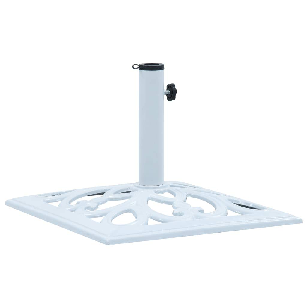 Heavy Duty 26.5 lbs Cast Iron Square Umbrella Base with Floral Pattern - 19.3 Inch Outdoor Patio Parasol Stand for Garden, Poolside & Backyard Decor
