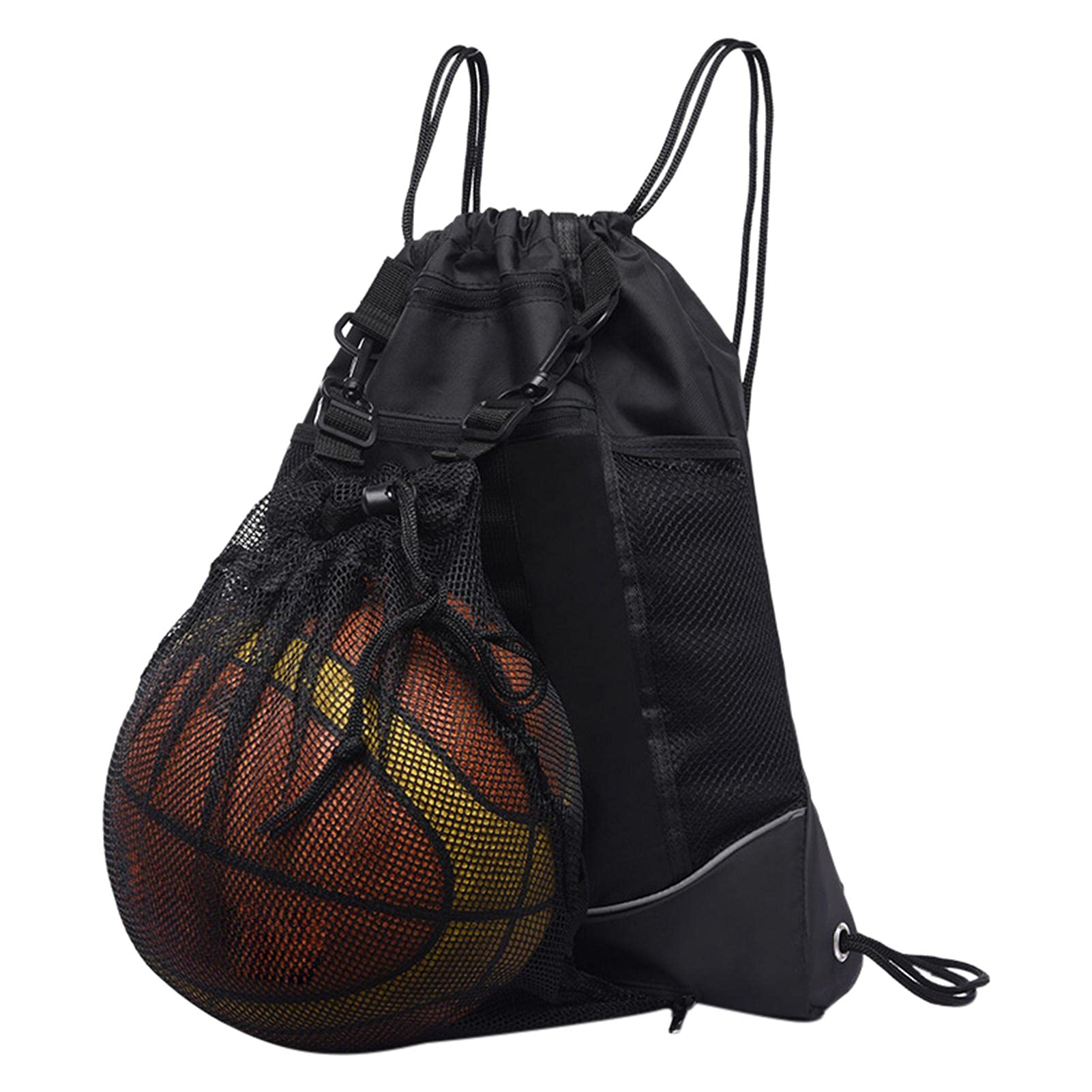 Durable Basketball Backpack with Ample Storage - Gym Bag for Sports & Travel, Drawstring Design with Zipper Pockets - Perfect for Basketball, Volleyball, Futsal & Gym Workouts