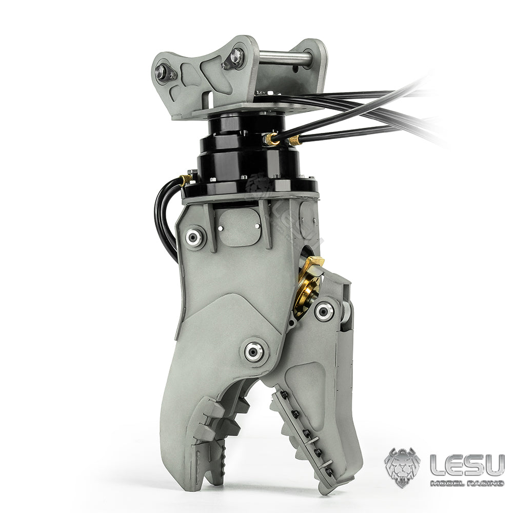 Upgraded Metal Hammer Grab Fork with Tiltable & Openable Bucket for LESU 1/14 RC Hydraulic Excavator B0006 AOUE ET35 Model - Perfect for Construction Simulation, Digging & Material Handling