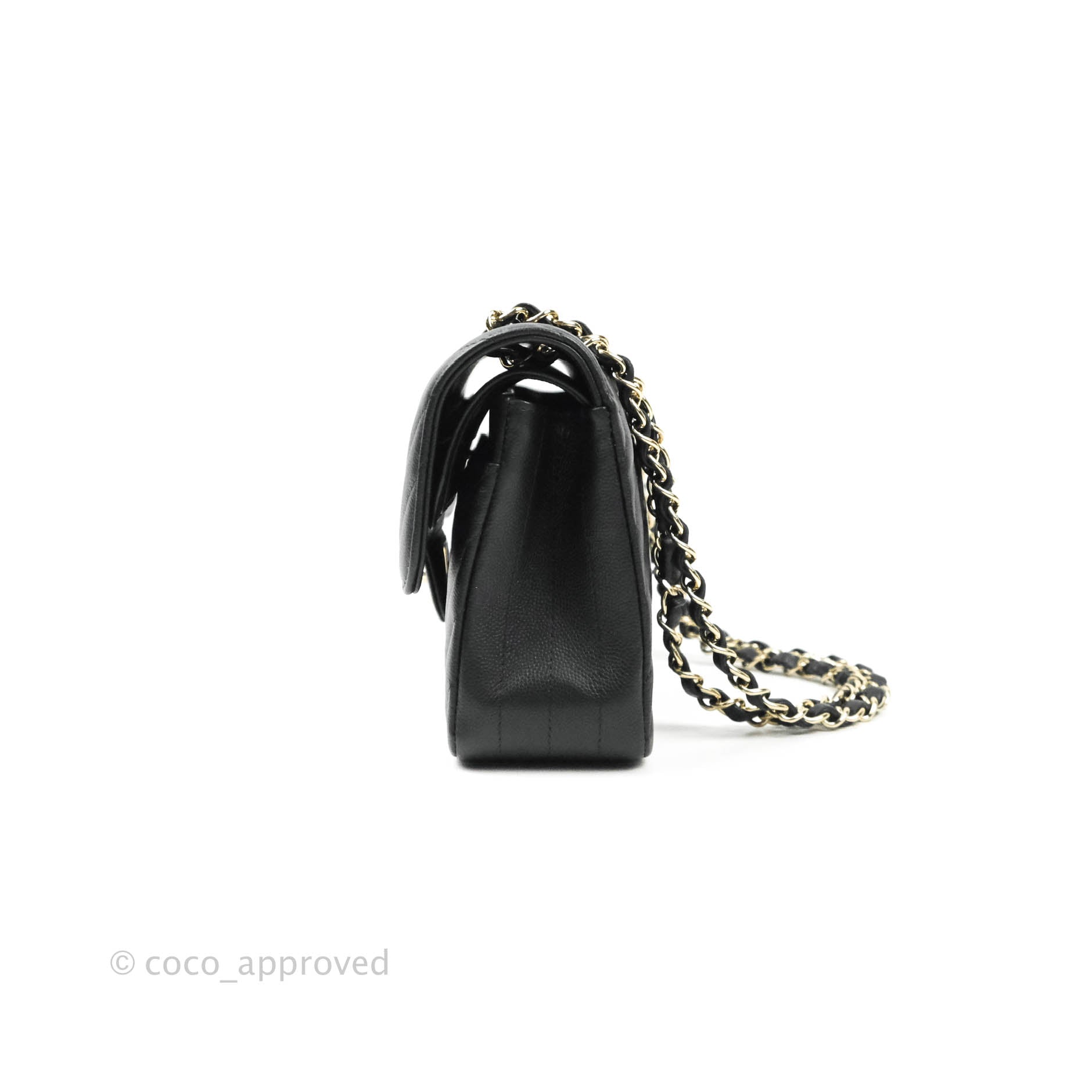 Chanel Classic Chevron Small Medium Double Flap Bag Black Caviar Leather Gold Hardware - Luxury Handbag for Women, Perfect for Parties, Work & Everyday Use