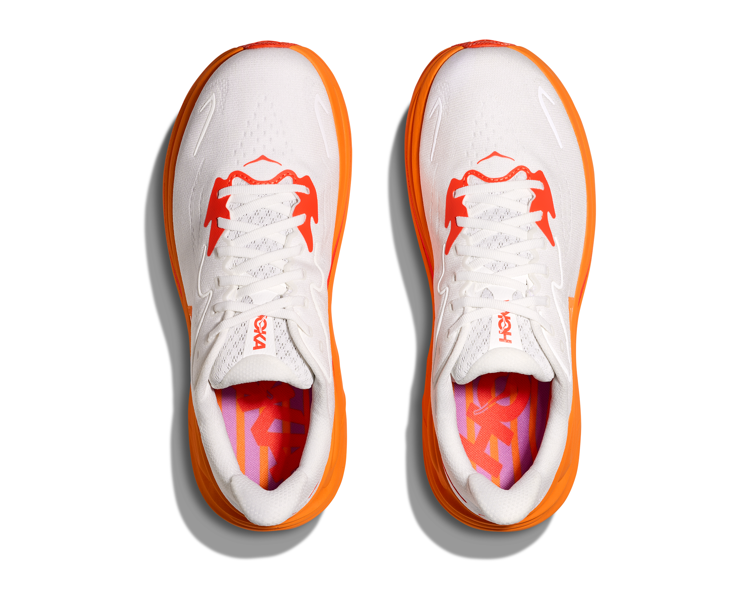HOKA Women's Clifton 10 Running Shoes - Frost/Orange Zest - Lightweight Cushioned Sneakers for Road Running, Jogging & Gym Workouts