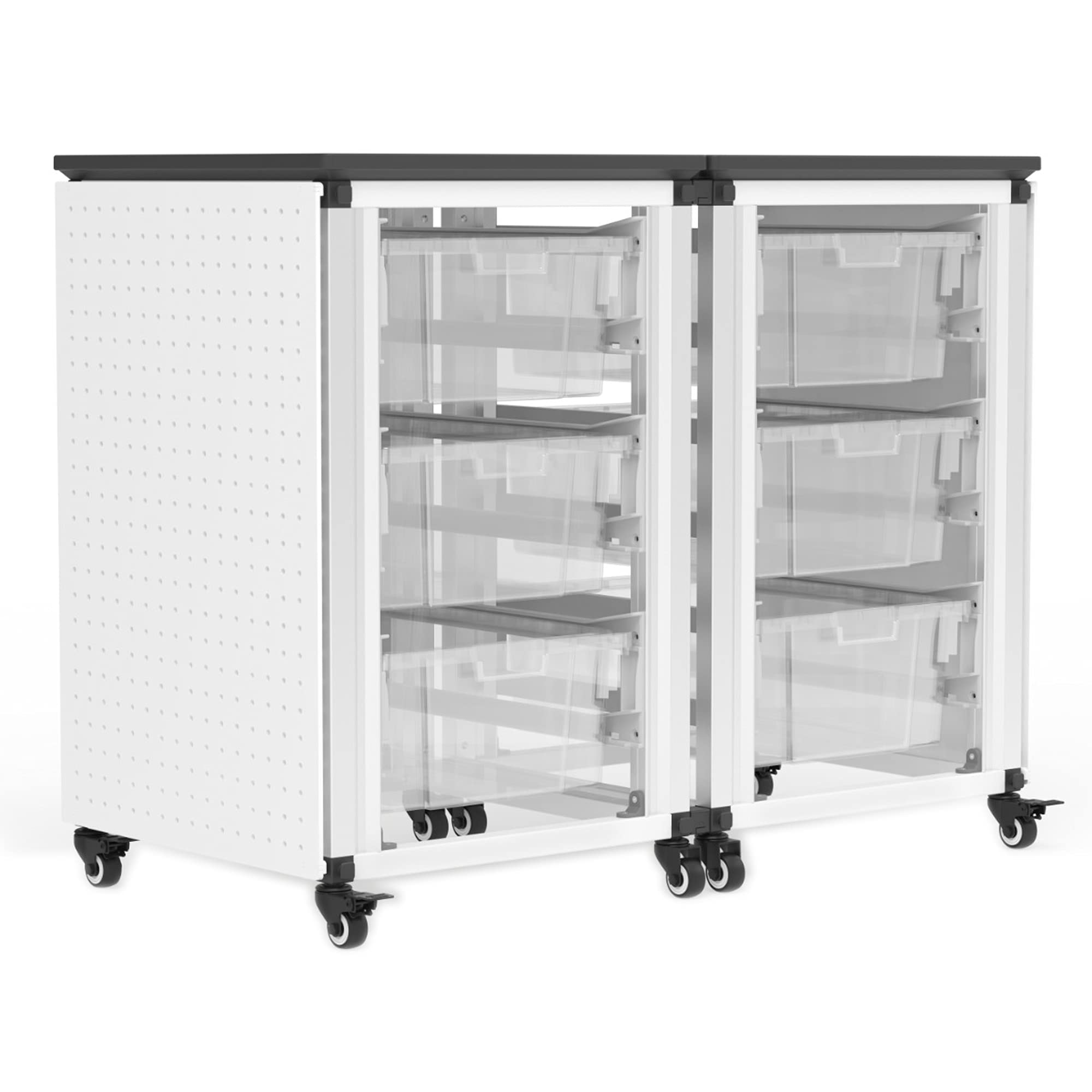 Modular Classroom Storage Cabinet with 6 Large Bins - LUXOR MBS-STR-21-6L School Organization Solution for Toys, Books & Supplies - Perfect for Preschools, Daycares & Homeschool Classrooms