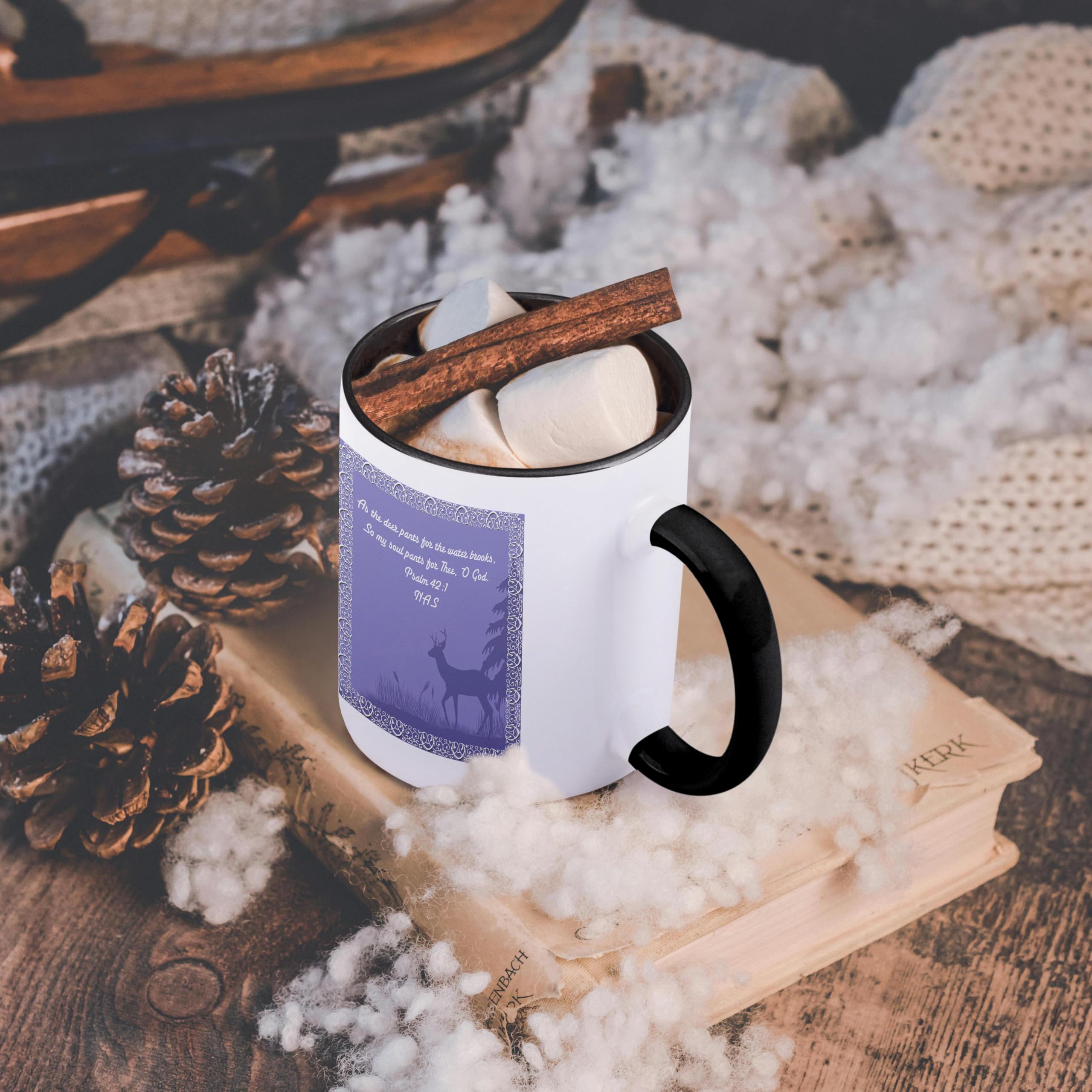 3D Deer Bible Verse Coffee Mug 11oz - Gift for Christian Coffee Lovers - Perfect for Morning Devotion
