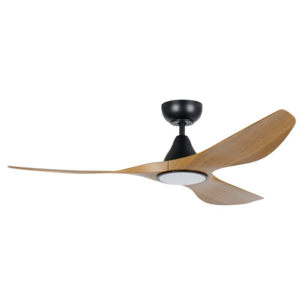 52-inch Eglo Surf Ceiling Fan with 20W LED CCT Light - Black Teak Finish for Living Room, Bedroom & Outdoor Patio
