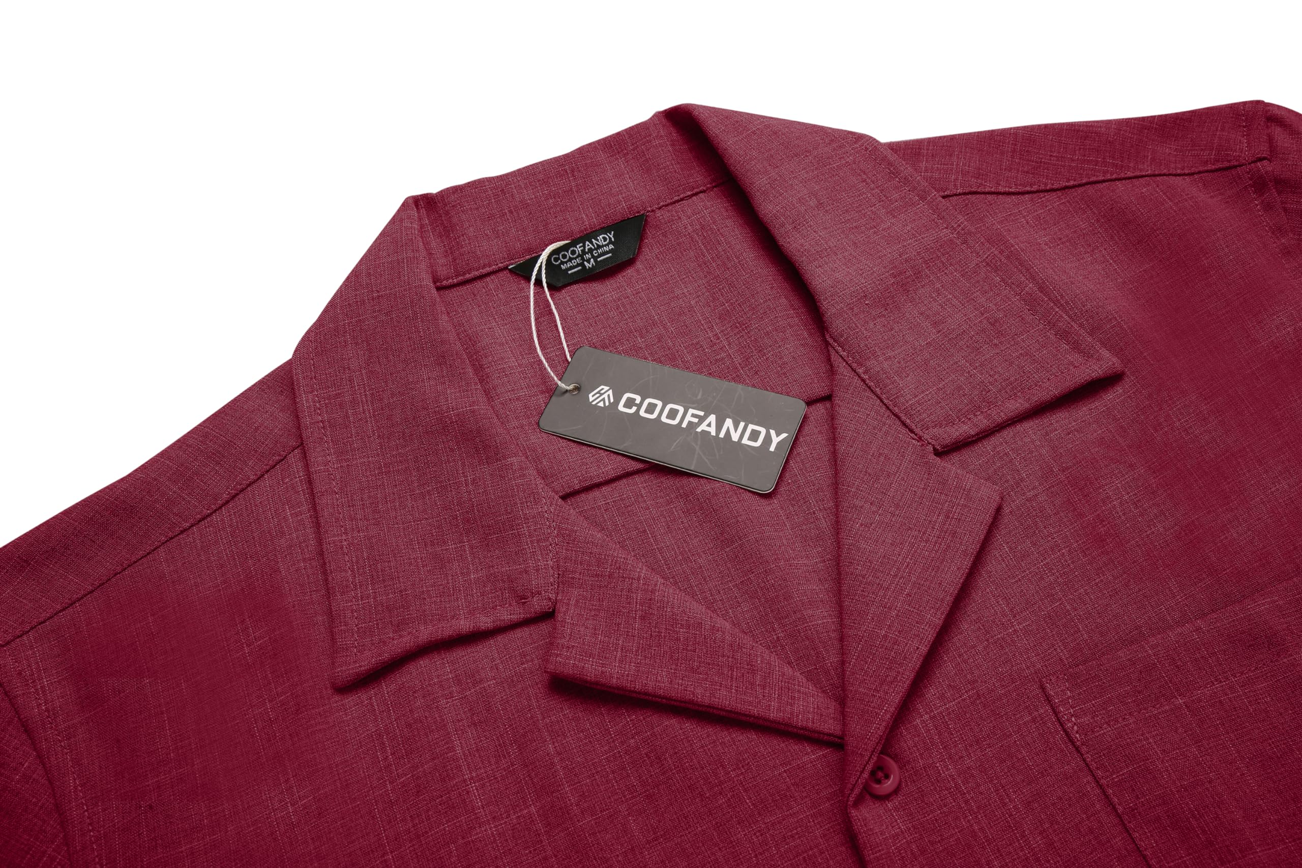 COOFANDY Men's Linen Shirt - Breathable Cuban Collar Summer Shirt for Beach, Wedding & Vacation | Casual Button Down Shirt for Tropical Getaways & Outdoor Events