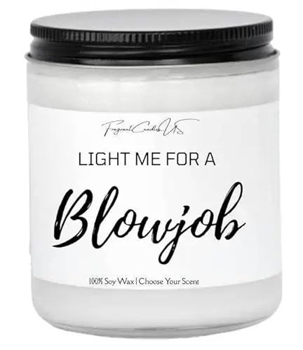 Romantic BJ Candle for Him - Valentine's Day, Anniversary & Birthday Gifts - Soy Wax Candle with Flirty Message - Sexy & Playful Gift for Husband - Perfect for Intimate Moments & Special Occasions