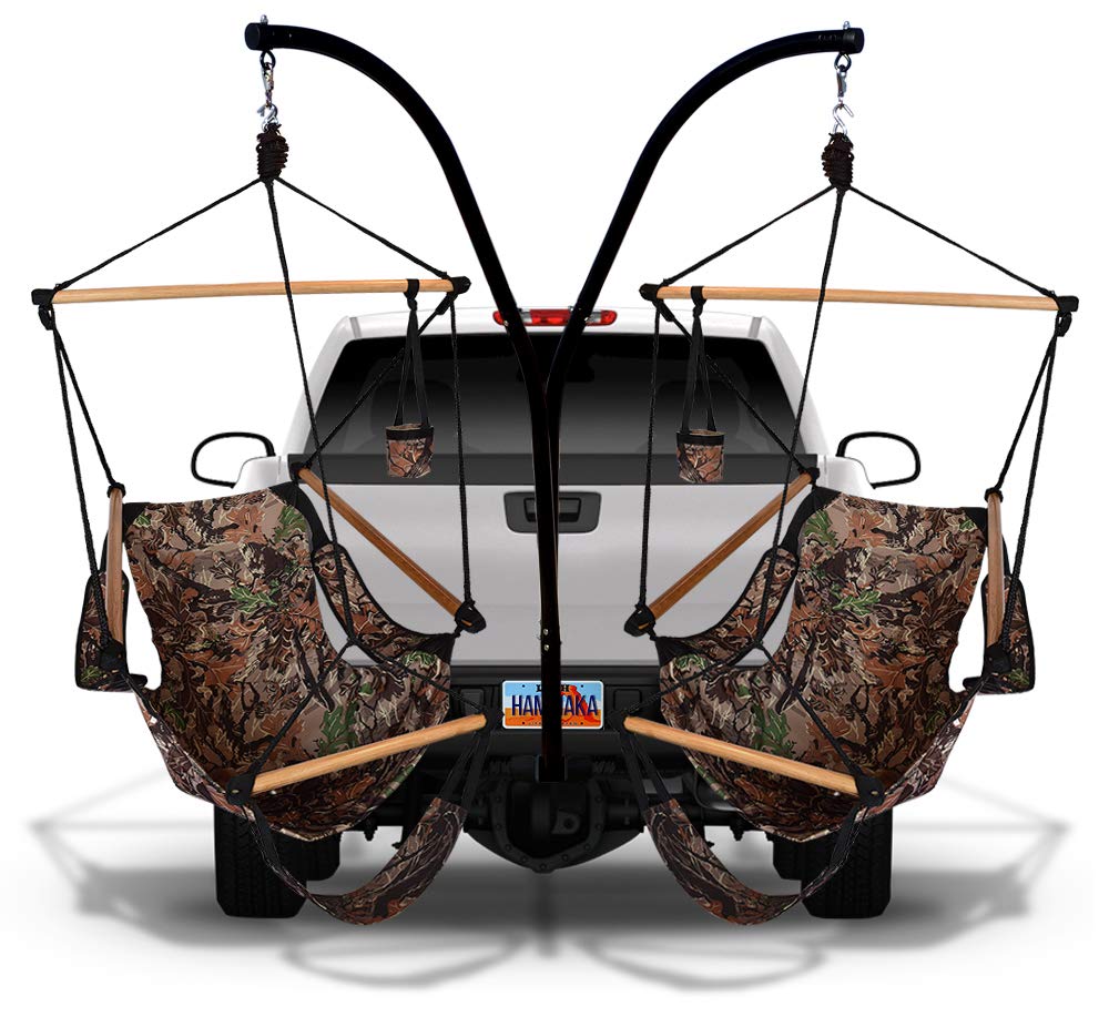 Hammaka 40536-KP Trailer Hitch Stand & Cradle Chair Combo - Camouflage Design for Camping, Tailgating & Outdoor Relaxation | Portable Hammock Chair with Heavy-Duty Support