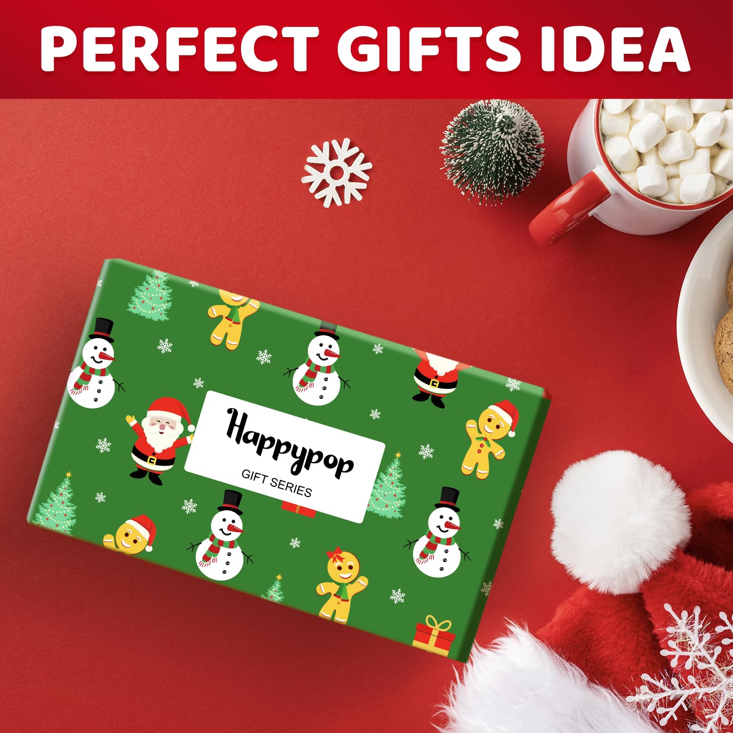 HappyPop Christmas Stocking Stuffer Socks for Kids - Fun Elf & Dinosaur Holiday Socks for Boys & Girls Ages 2-12 - Perfect Gift with Greeting Card for Christmas Morning, School Parties & Family Gatherings