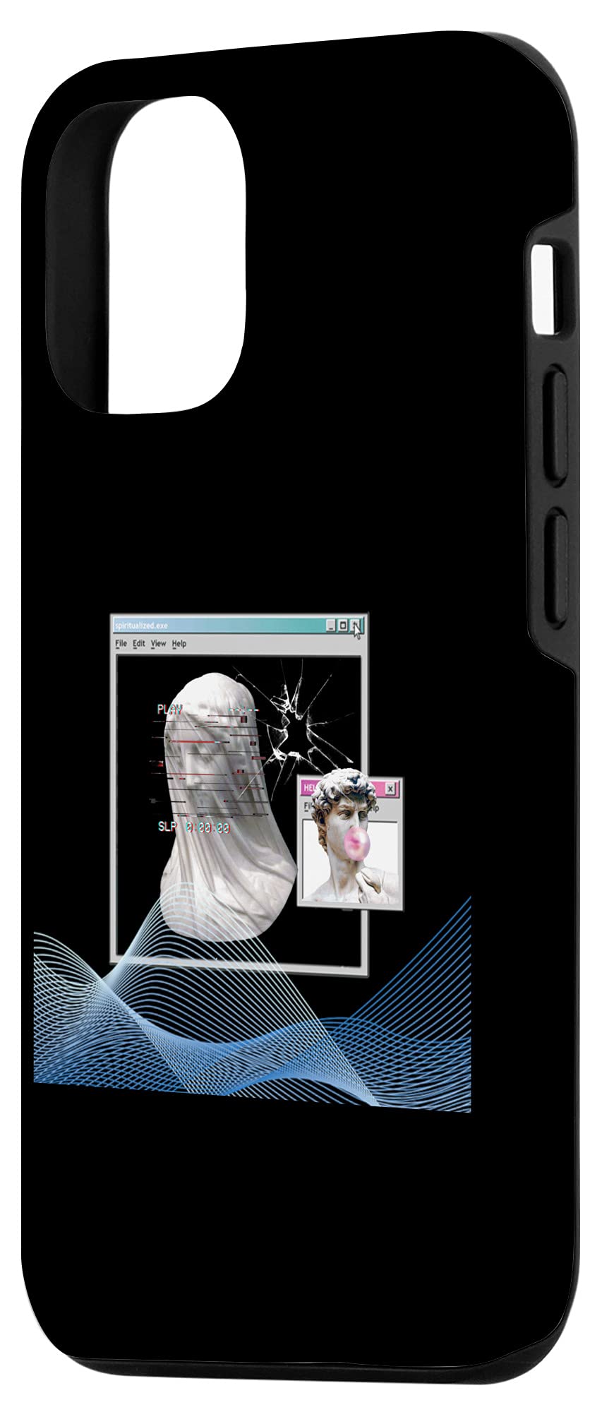 iPhone 12/12 Pro Case - Retro Vaporwave Aesthetic PC Design with Trippy 90s Art - Protective Phone Cover for Daily Use, Travel & Gaming