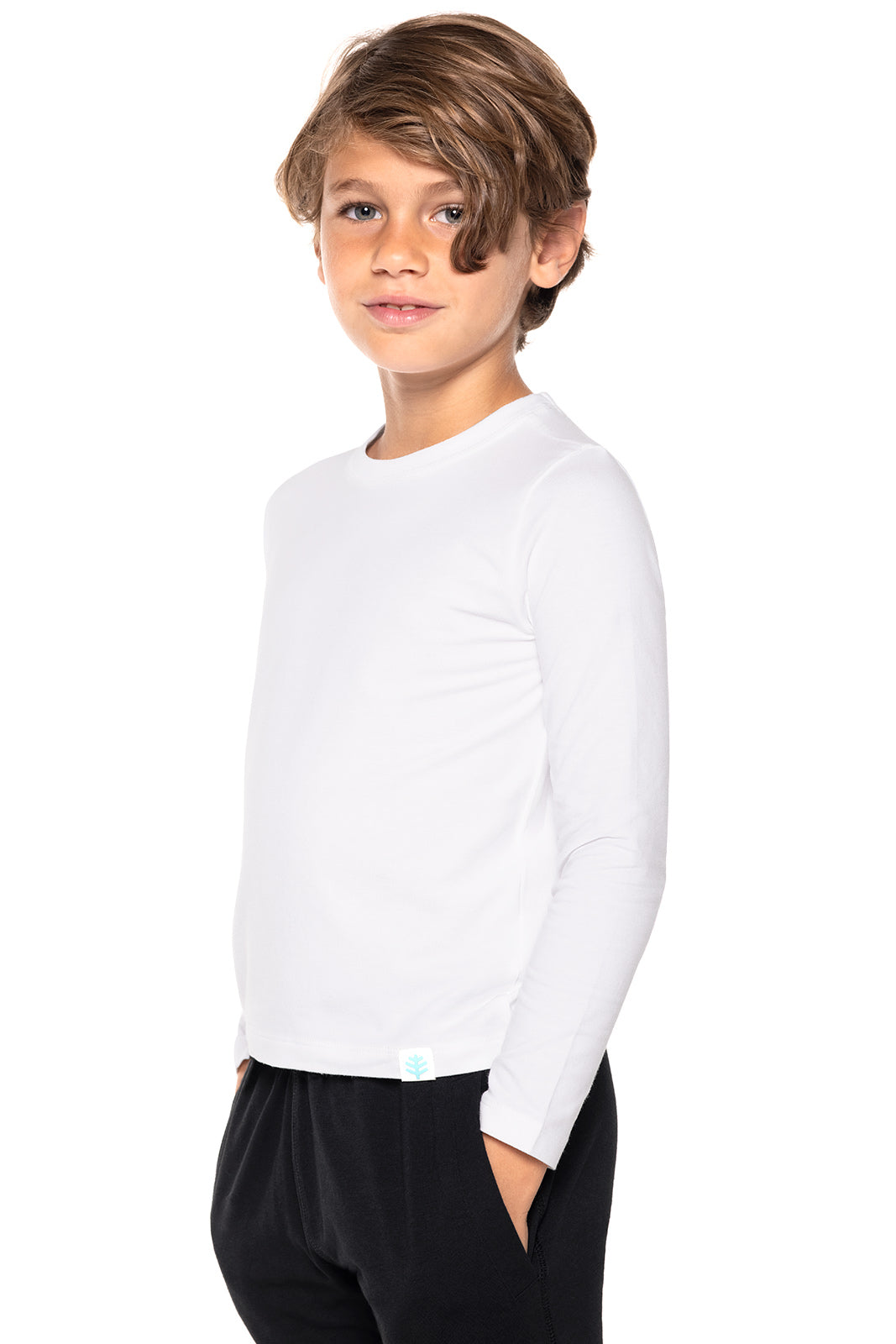 Coco Plum Kids Long Sleeve T-Shirt for Everyday Wear | Soft Cotton White Top for Boys & Girls | Perfect for School, Playdates & Outdoor Activities