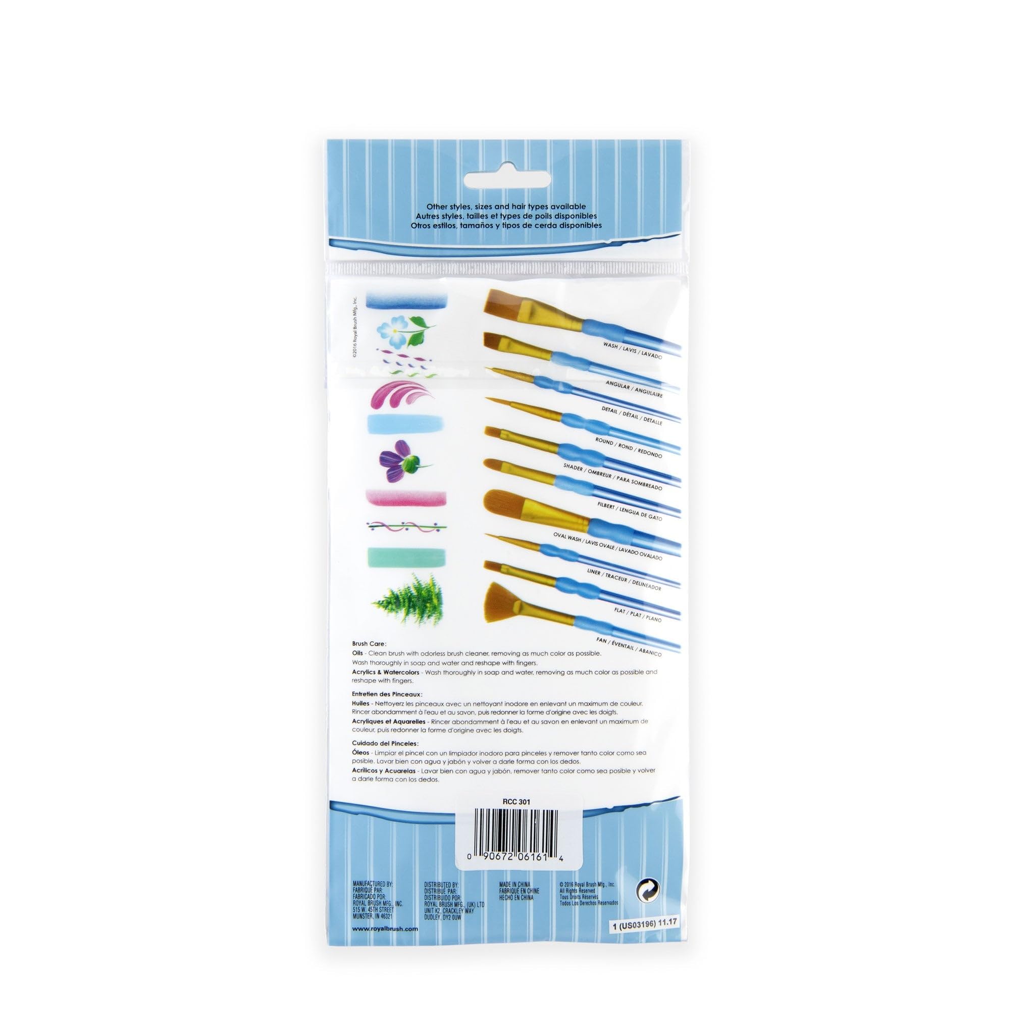 Royal & Langnickel Crafter's Choice 11-Piece Round Taklon Brush Set - Gold Handle Artist Paint Brushes for Acrylic, Watercolor & Oil Painting - Perfect for Canvas, Paper & DIY Art Projects
