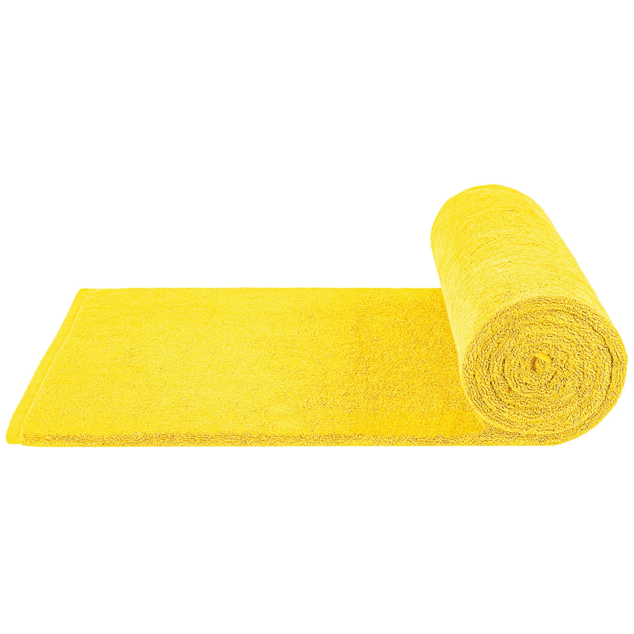 100% Cotton Oversized Bath Sheet 40x80 - Extra Large Turkish Bath Towel for Bathroom, Spa & Pool | Soft & Absorbent Yellow Bathsheet for Luxury Home & Hotel Use