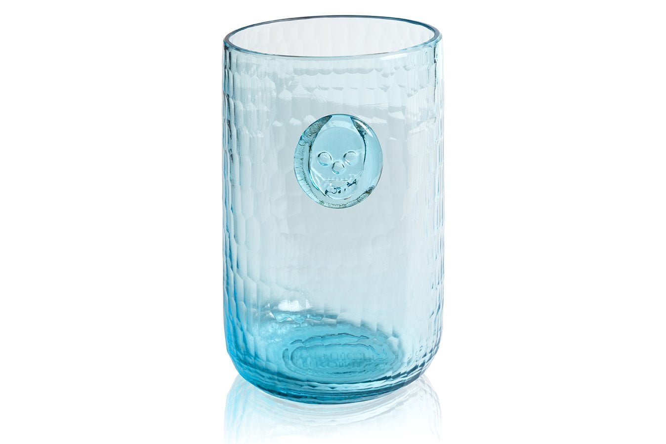 Skull Stamp Water Drinking Glasses Set of 4 - Gothic Style Barware for Halloween, Parties & Home Decor - Premium Aqua Glass Cups for Beer, Cocktails & Beverages