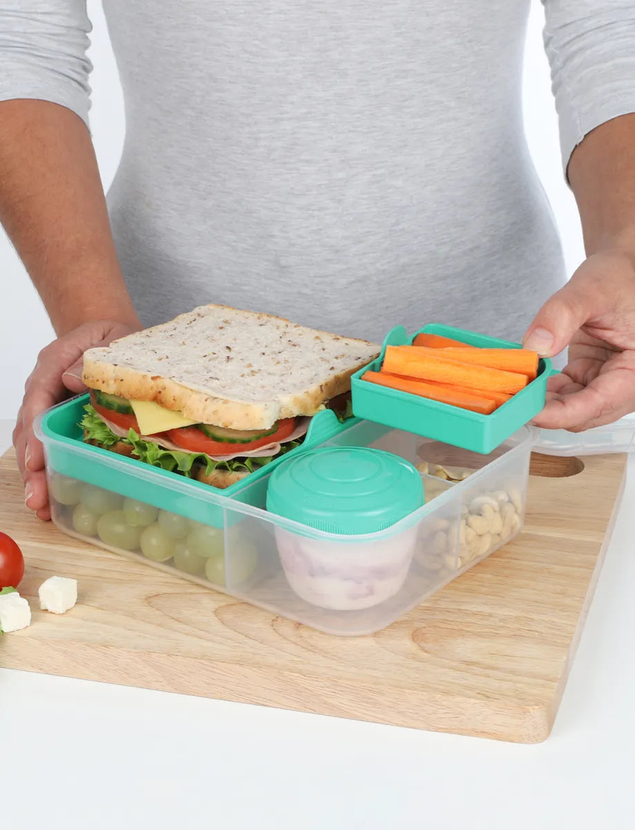 1.65L Bento Lunch Box with Yogurt Container - Insulated Food Storage for Work, School & Picnics | Leak-Proof Meal Prep Container | Teal Color