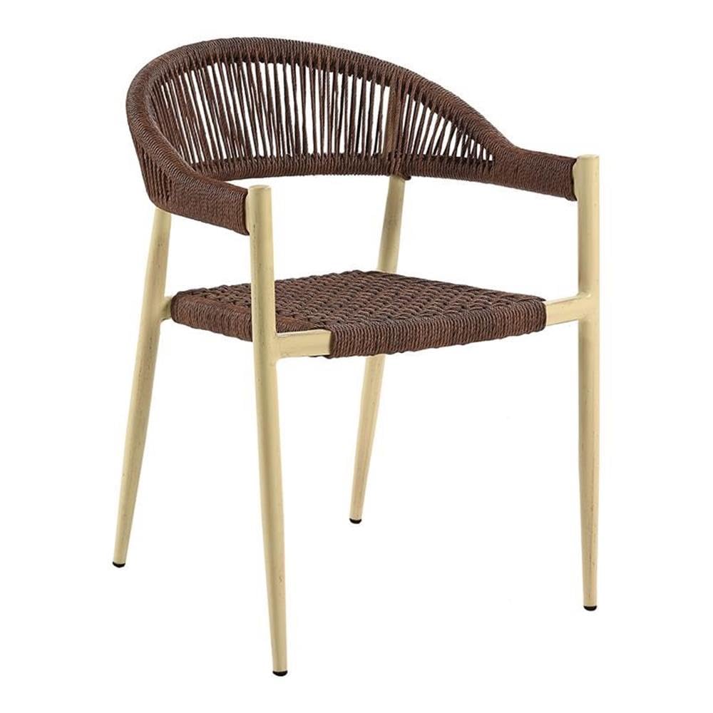 Clark Aluminum Patio Dining Chair - Natural Finish Outdoor Furniture for Garden, Poolside & Backyard Dining - Weather-Resistant Patio Seating Set