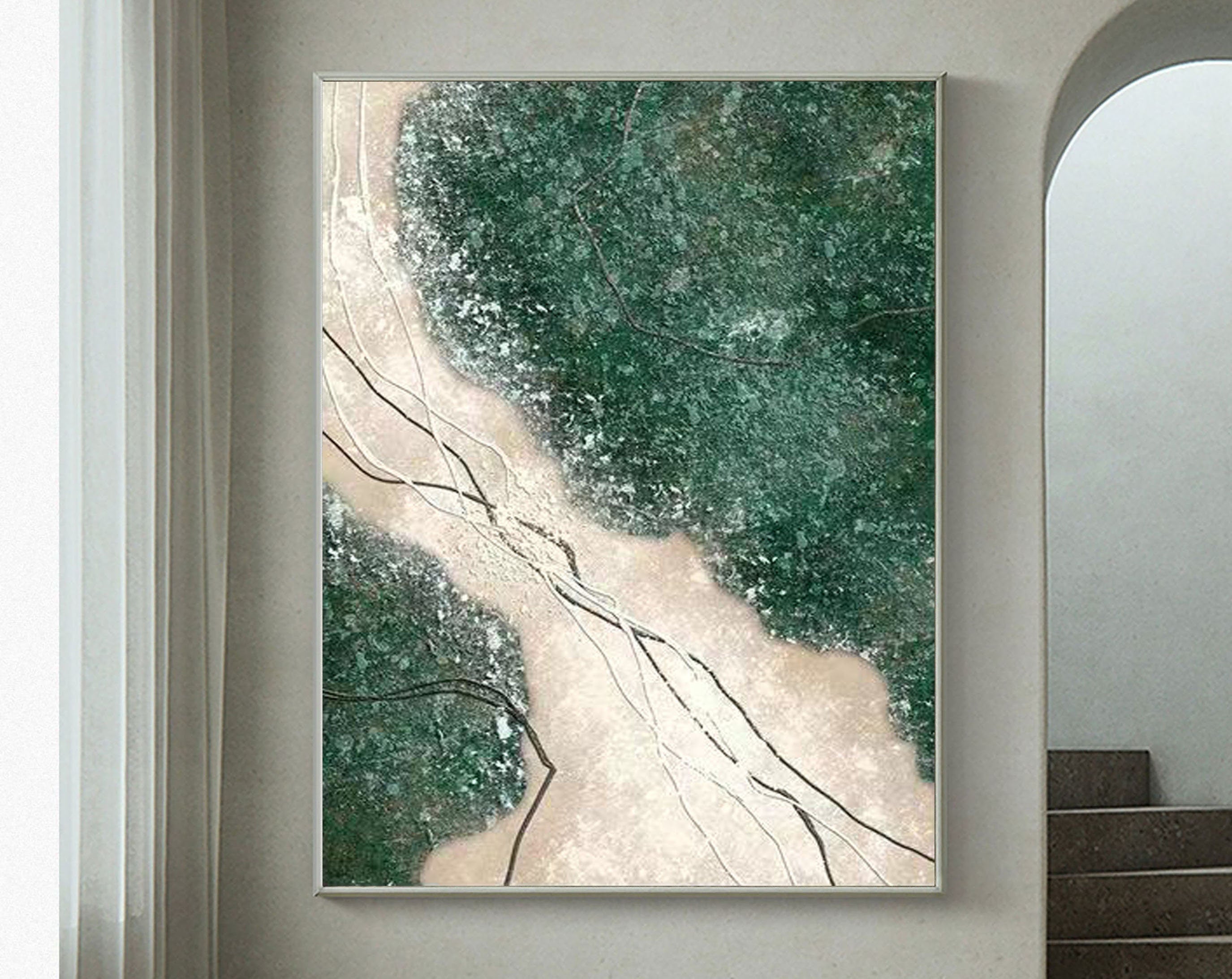 Blue & Green Abstract Wall Art Print #BG004 - Modern Home Decor for Living Room, Bedroom & Office