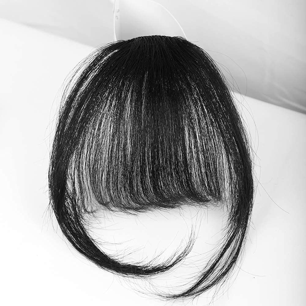 Flushia Clip-In Hair Bangs Extension - Natural Brown Fringe for Women & Girls | Easy Clip-On Front Hair Piece for Instant Volume & Style | Perfect for Parties, Cosplay & Everyday Wear