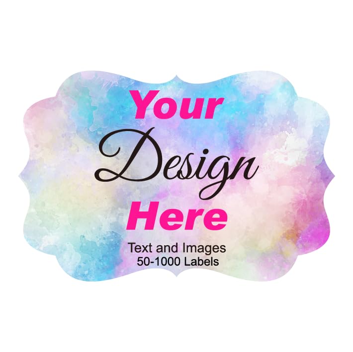 Custom Vinyl Waterproof Stickers 3x2 Inch - Personalized Business Logo Labels with Fancy Frame - Durable for Outdoor Use, Branding, Packaging & Decoration (50-1000 Pcs)