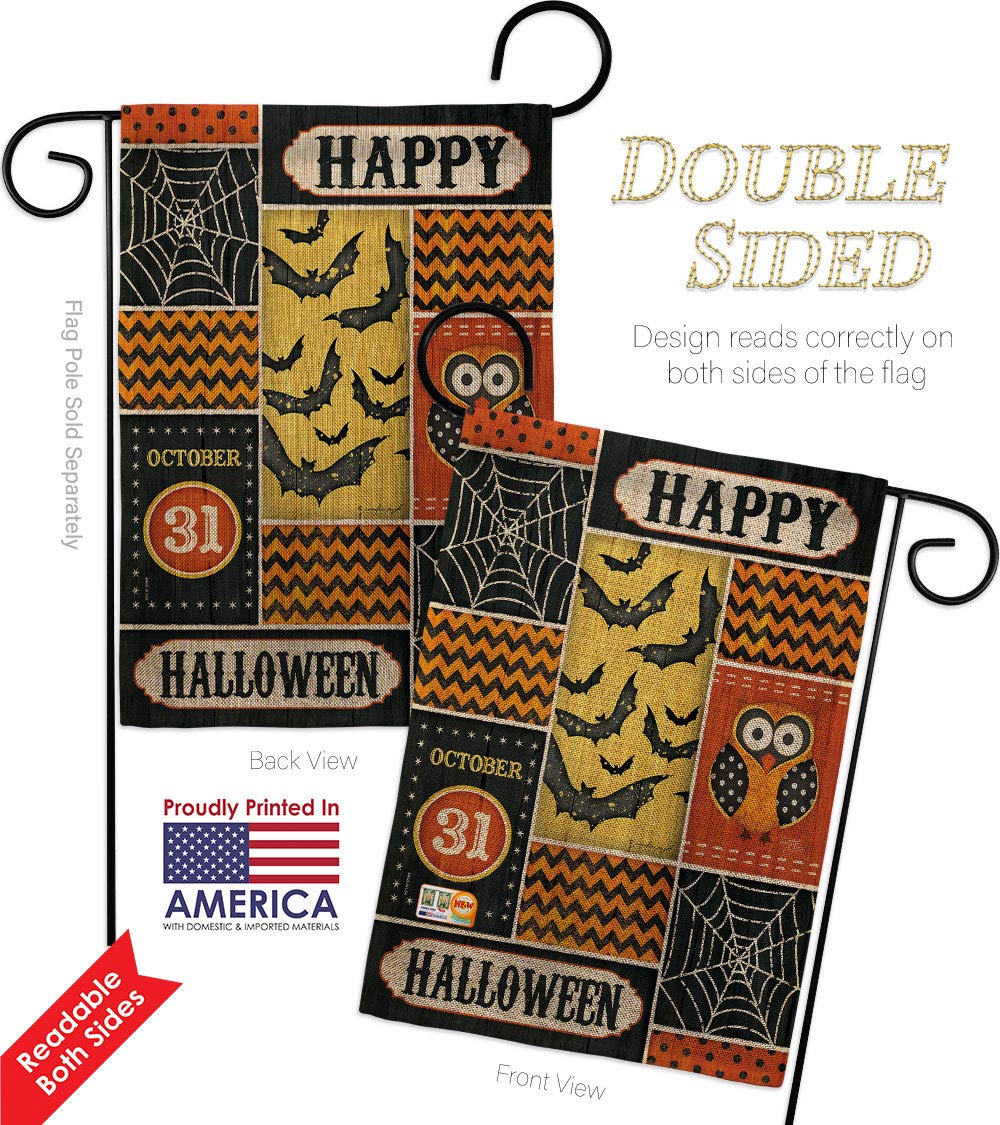 Halloween Garden Flag Set - Witch, Black Cat & Pumpkin Decor for Yard