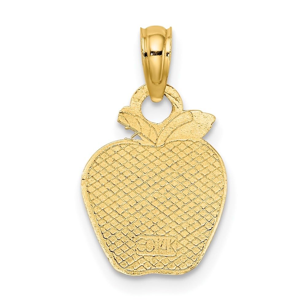 10K Yellow Gold Apple Charm Pendant - Elegant Jewelry Gift for Women, Perfect for Necklaces, Bracelets & DIY Crafting